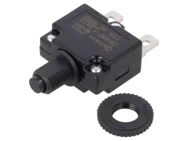 Siguranță Termică OPTIFUSE 15A CBW57-ES, Imax 1kA, Tensiune 32V-250V, Dimensiuni 29.5x14.6x22.7mm [1]