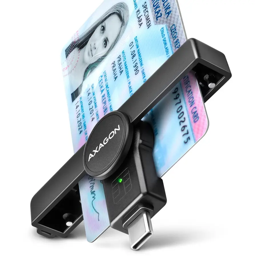 Cititoare de carduri - Cititor de carduri USB-C AXAGON CRE-SMPC