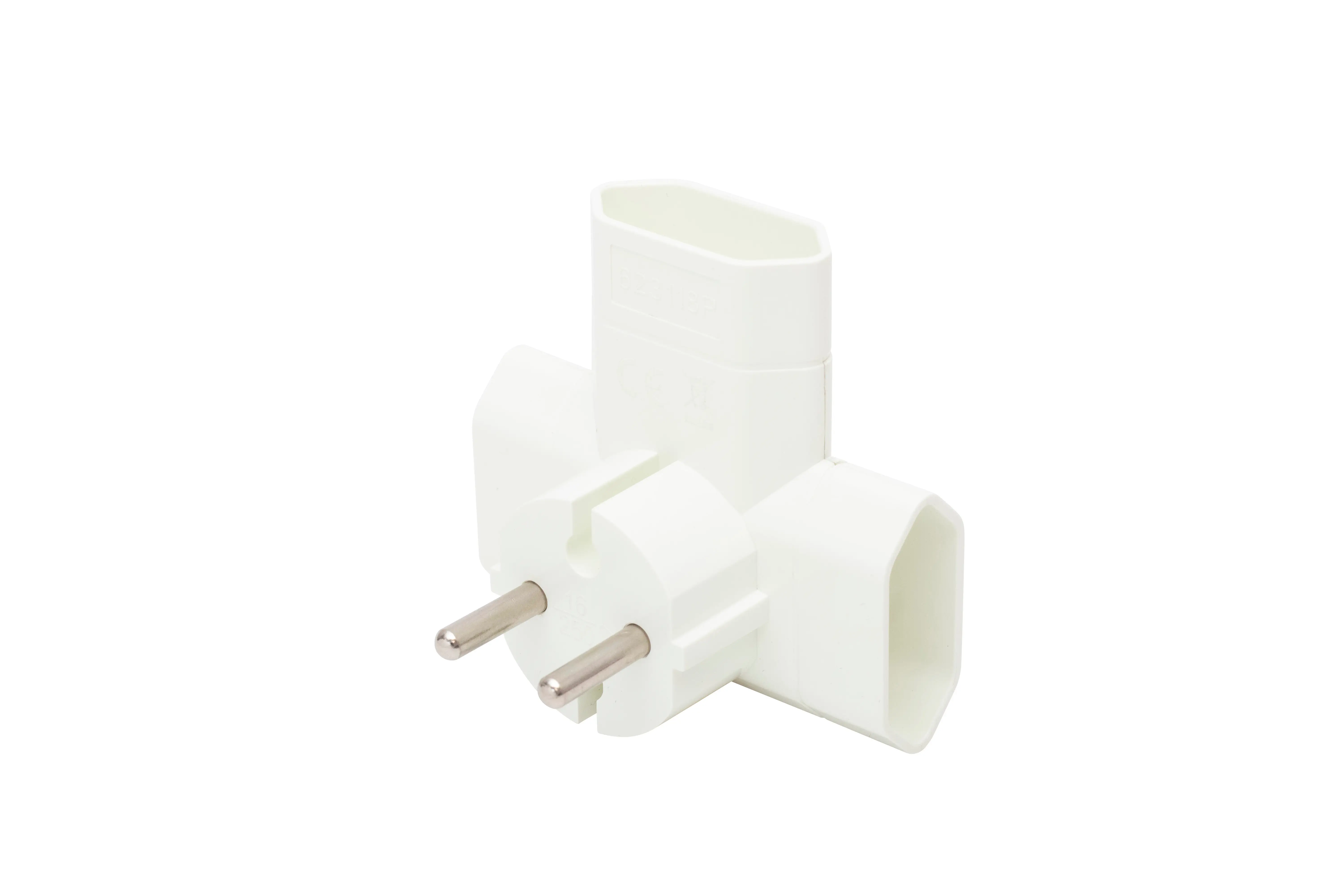 Triplu stechere - Soclu EURO x3 distribuitor T alb montare incastrata Home TPF3E – IoElectronice.ro