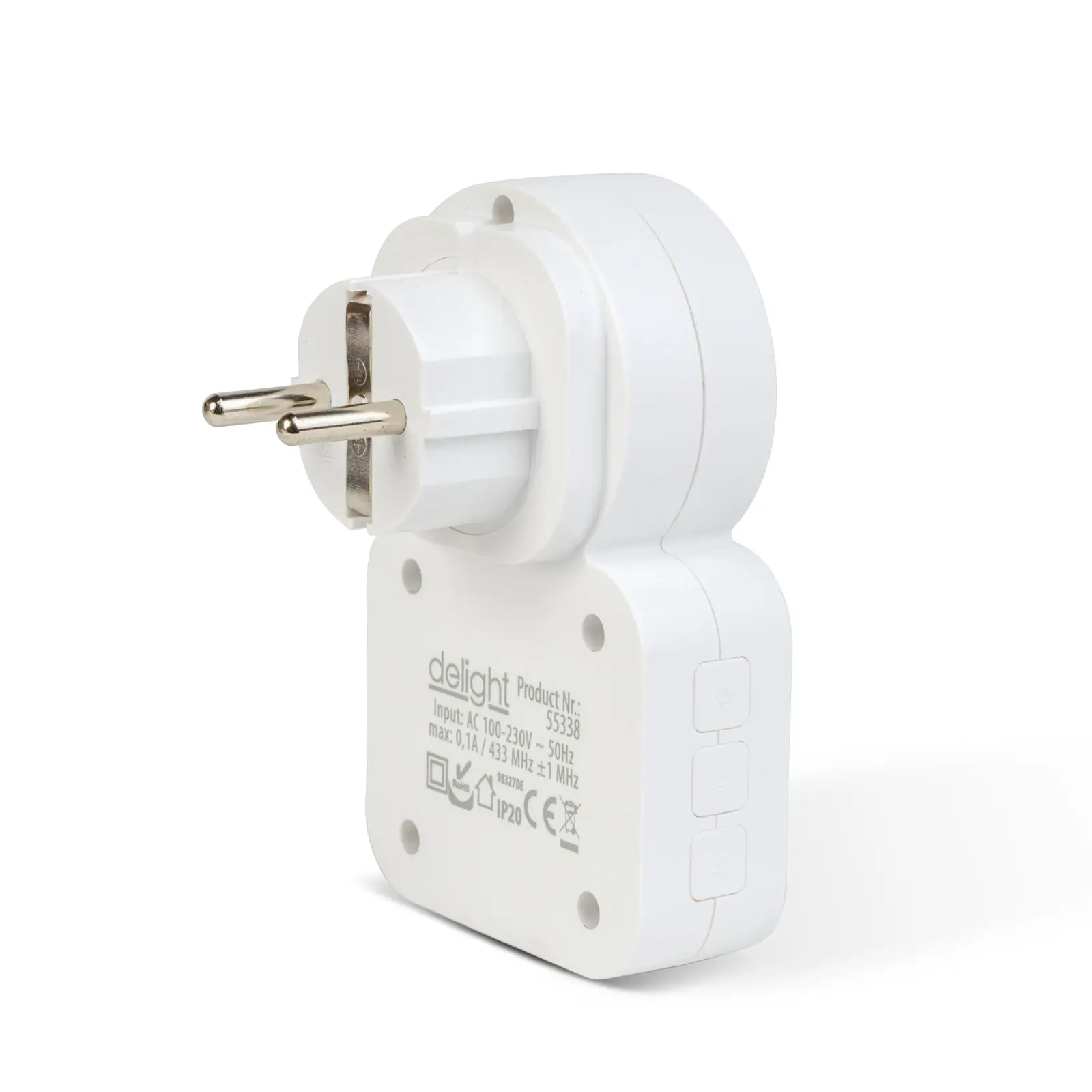 Sonerie fara fir Kinetic fara baterii cu priza 230V integrata alb delight 55338 – IoElectronice.ro [4]