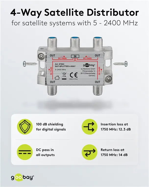 Spliter 4 cai semnal TV satelit 2500Mhz Goobay – IoElectronice.ro [3]