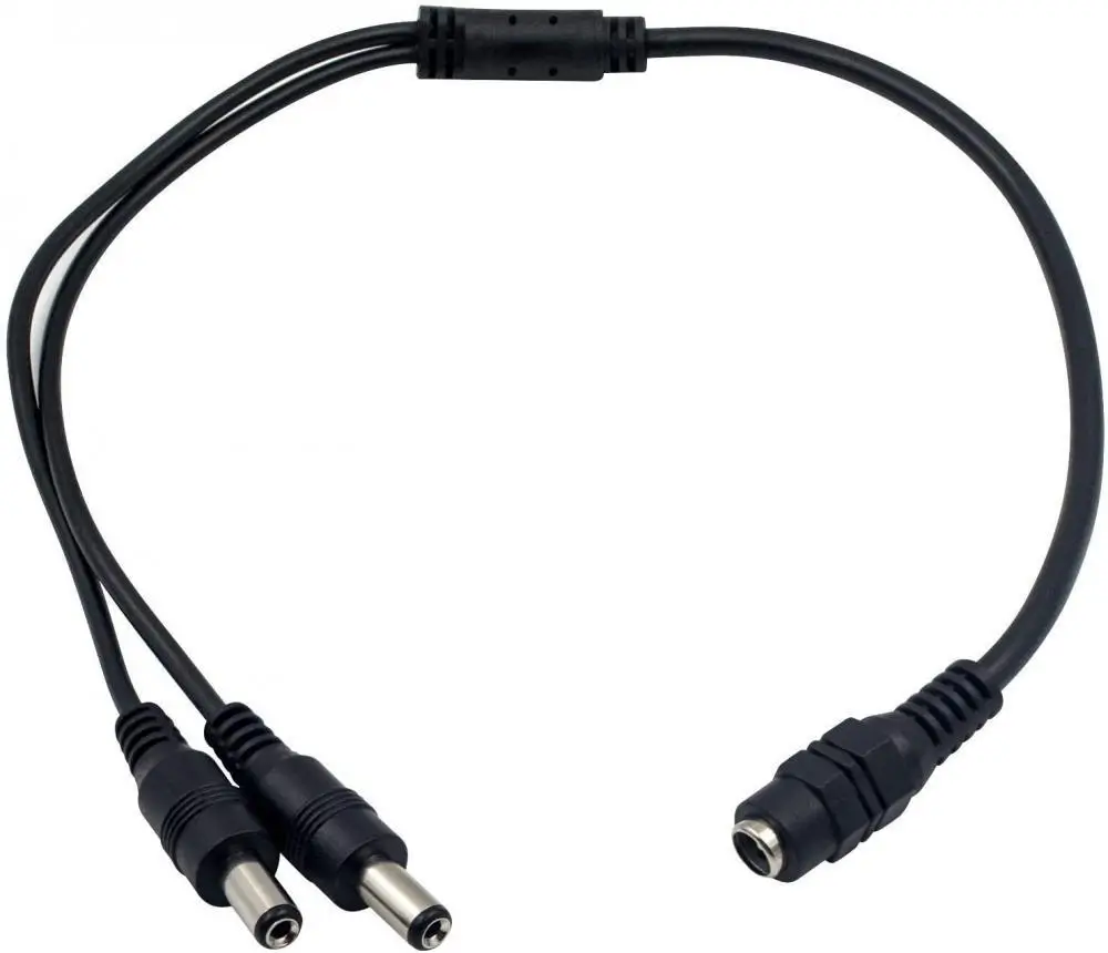 Adaptoare alimentare AC-DC - Splitter cablu alimentare cu mufă mamă 5.5x2.1 mm la 2x tată 5.5x2.1 mm – IoElectronice.ro