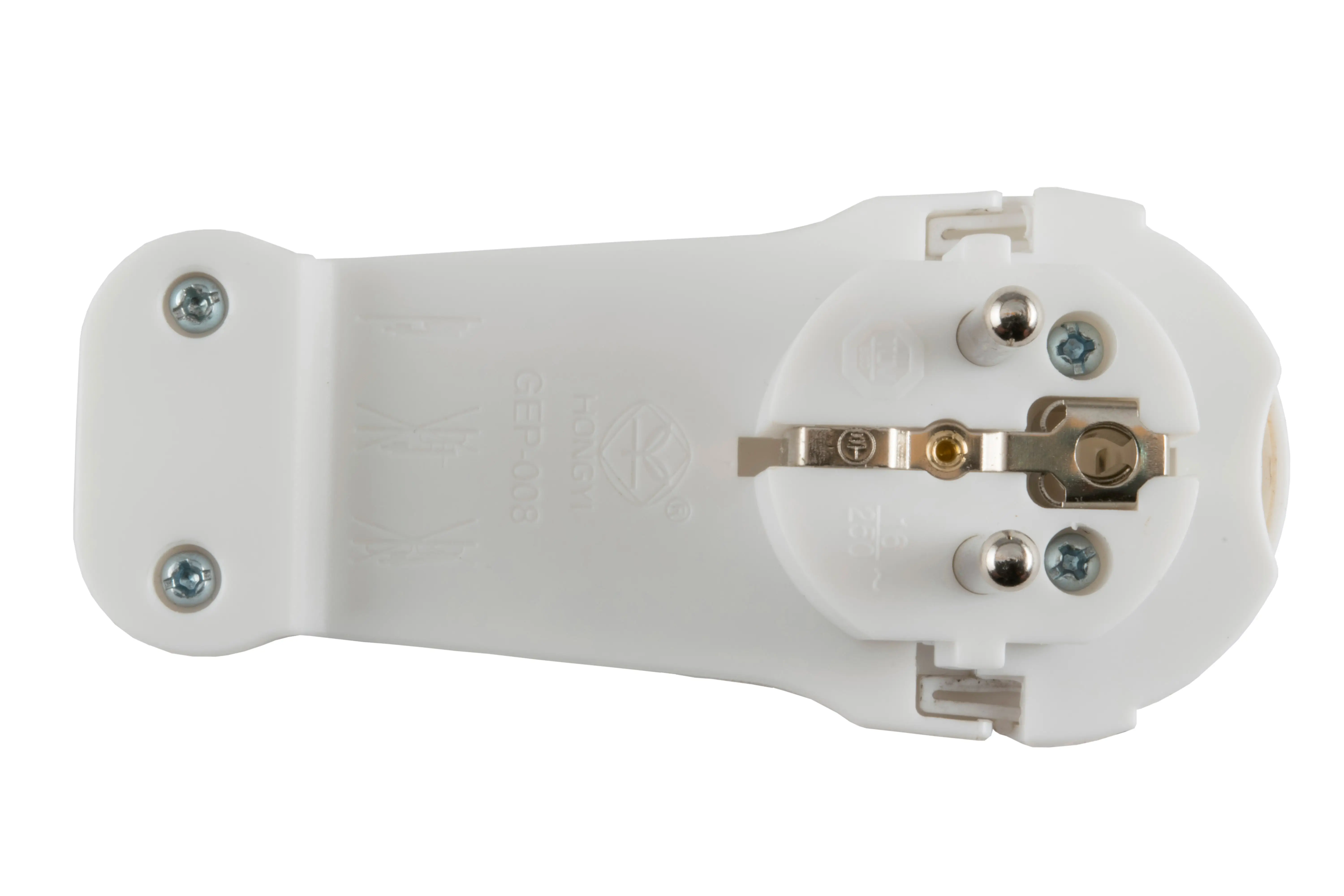 Stecher conector plat cu inel 16A /3680W cu pamantare alb Home NV FP 2 [2]