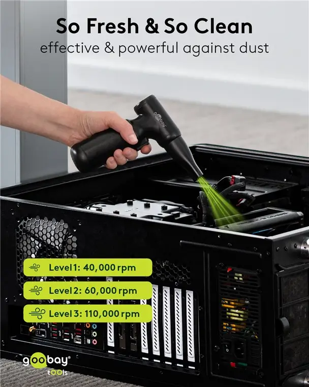 Suflanta aer comprimat portabilă Goobay 77830 100W motor fără perii fără fir reîncărcabil [7]
