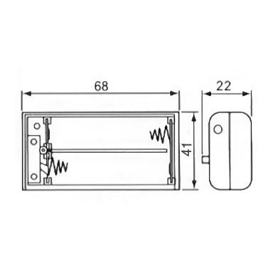 Suport acumulator 2x 18650 cu capac si cablu de conectare GBC 25.0292.05 [2]