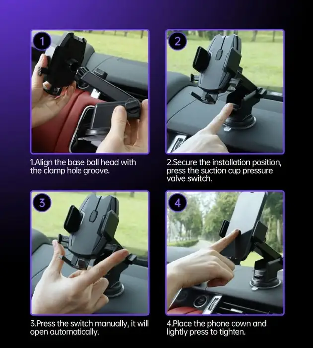 Suport auto universal pentru telefon prindere pe bord/parbriz sau ventilație brat telescopic H043 Choetech [10]