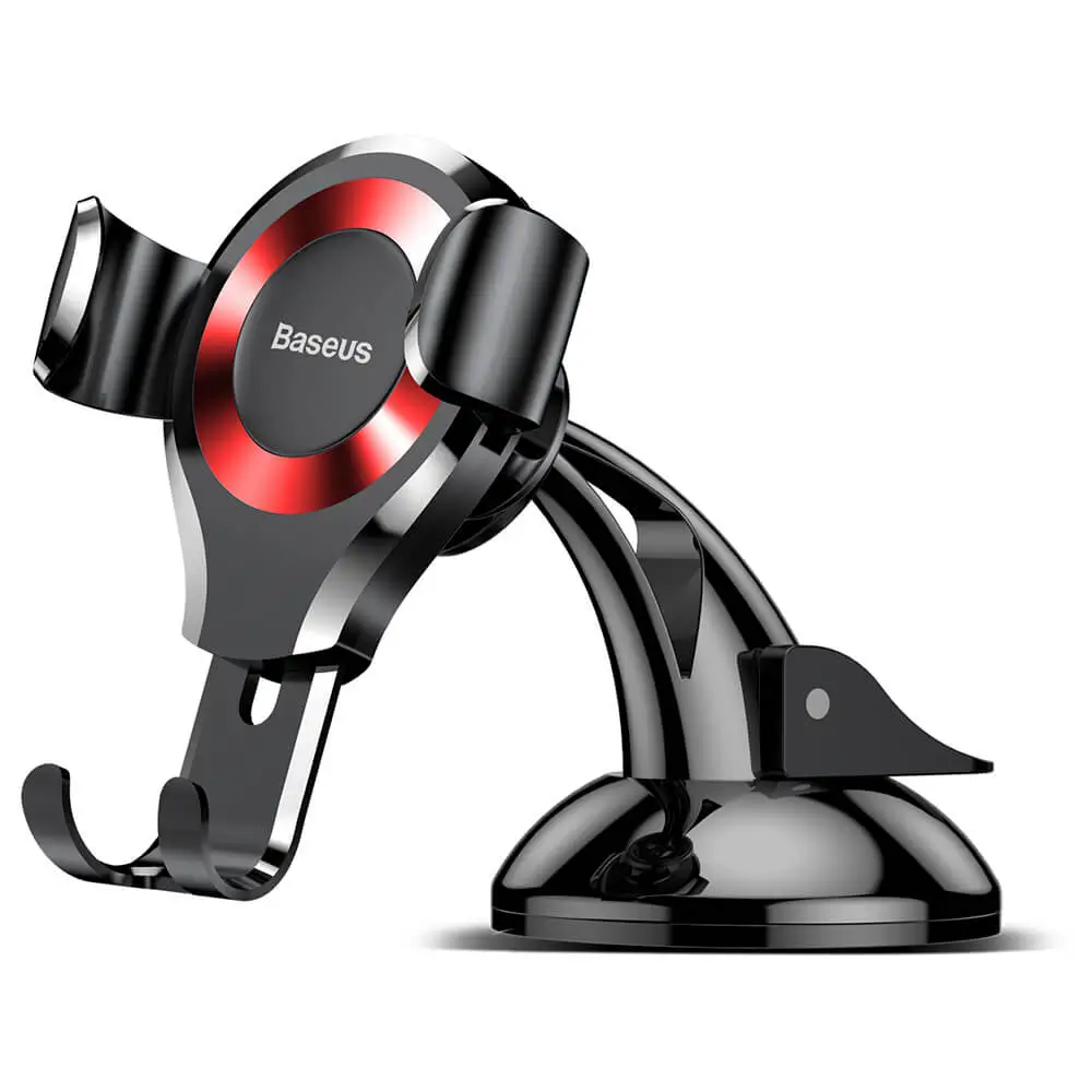Suporti telefon pentru auto - Suport Baseus Osculum Type Gravity Car Mount negru-rosu SUYL-XP09