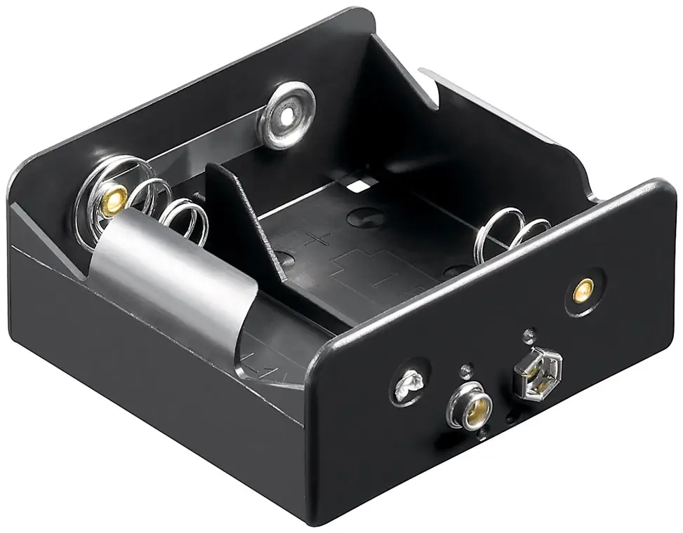Electrice - Suport baterii 2x D R20 cu mufă tip 9V 11452 Goobay, lungime 15 cm, ideal pentru alimentare dispozitive.