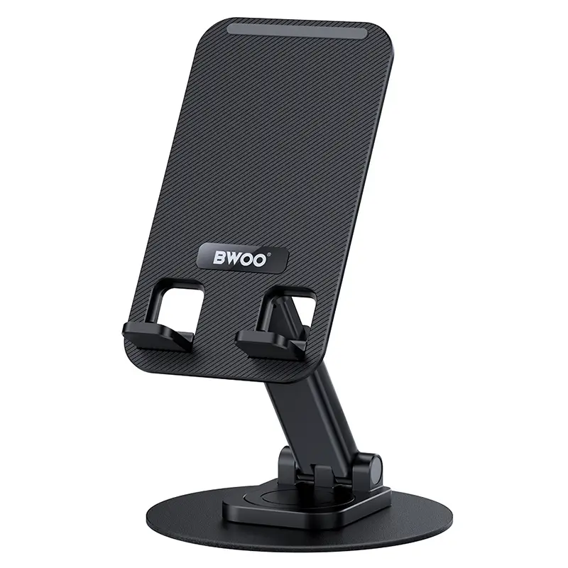 Suporti - Suport birou rotativ 360 grade pentru telefon negru BWOO ZJ132 - IoElectronice.ro