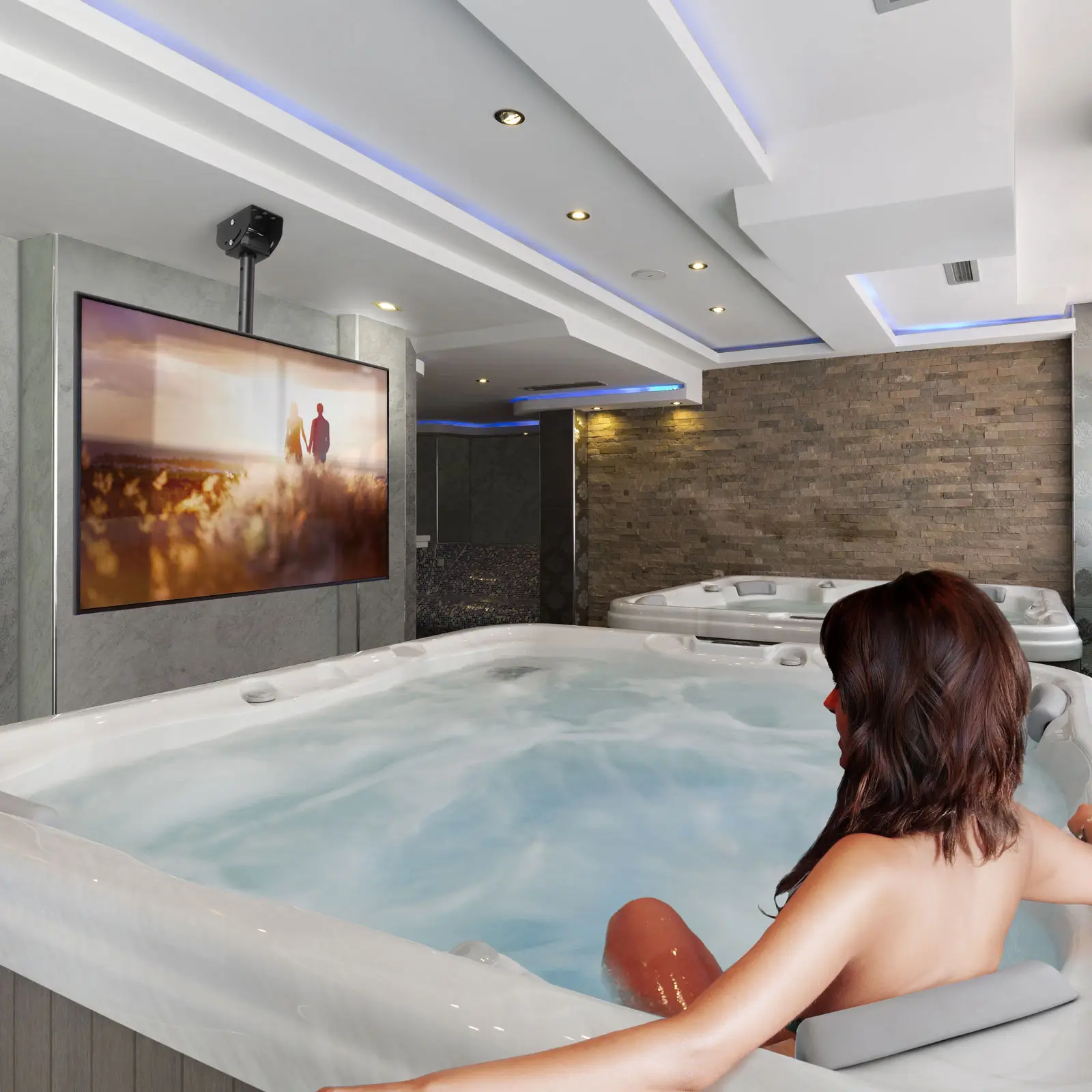 Suport TV cu fixare pe tavan, rotativ 360°, pentru 32-55" negru Delight 39698 [3]