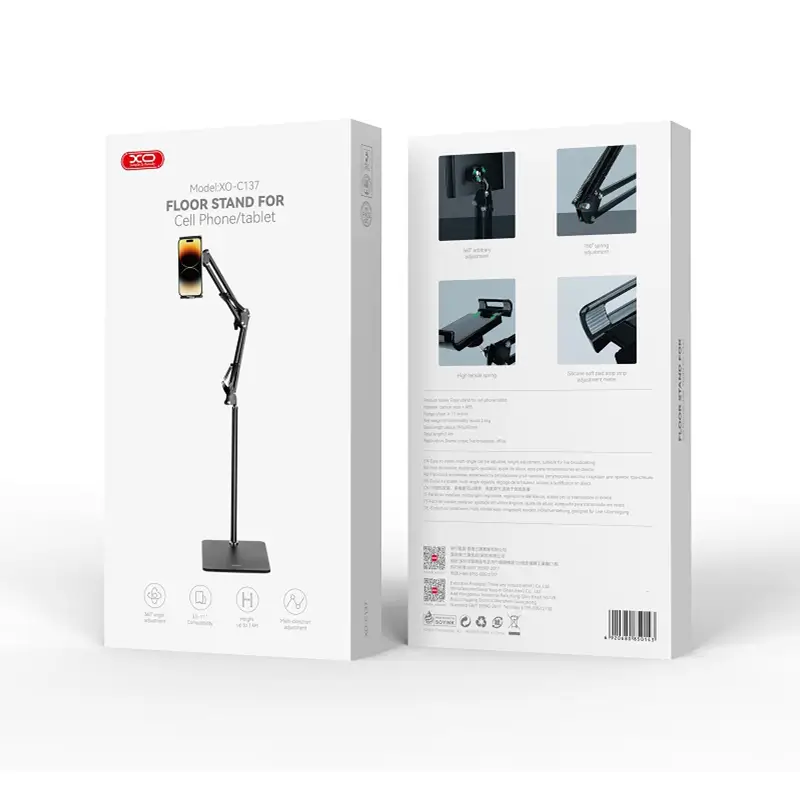 Suport portabil max. 1.35m pentru smartphone cu brat reglabil negru XO-C137 - IoElectronice.ro [5]