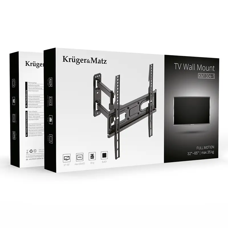 Suport TV de perete Kruger&Matz KM1304-1, negru, pentru televizoare 32-55 inch, capacitate 35Kg [3]