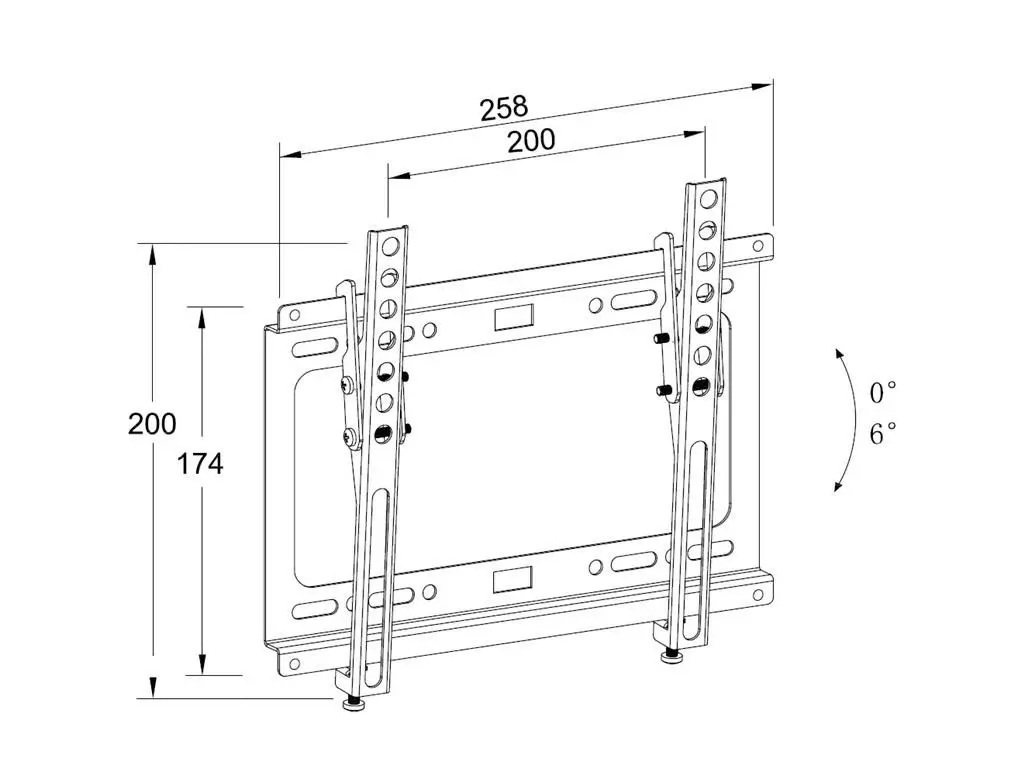 Suport TV LCD de Perete Inclinabil 13-43" Well TVS-LCD-TL43-WL, Otel, Securizat, Negru [2]