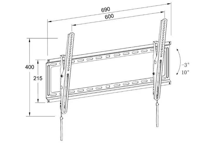 Suport TV LCD de perete 32"-80" inclinabil cu snur Well - IoElectronice.ro [2]