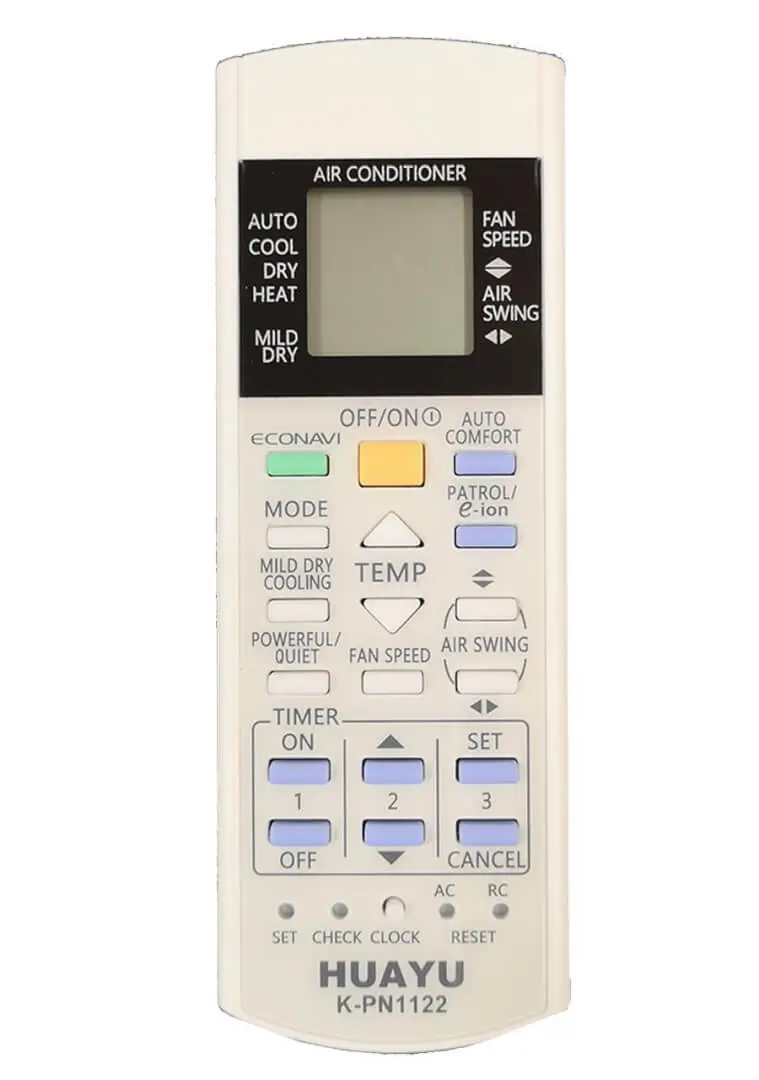 Telecomanda Aer Conditionat Panasonic 267 – Similară cu Originalul, Funcții Complete, Afisaj Digital, Funcționează cu 2 baterii AAA [1]