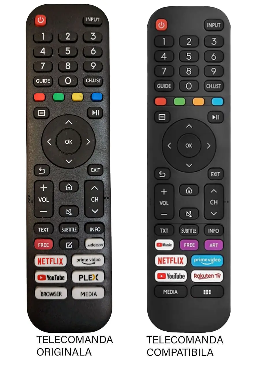 Vortex - Telecomanda compatibila pentru TV Vortex Media, Nei, Tesla si Schneider model 428-1 cu baterii AAA