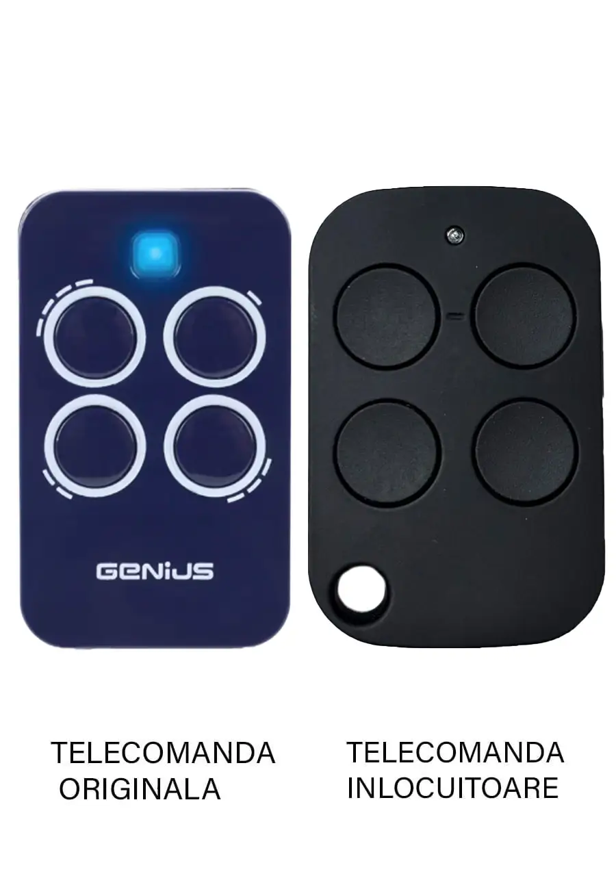 Audio-video - Telecomanda înlocuitoare 4 butoane Genius Echo TX4 433.92Mhz, compatibilă cu porți de garaj, model OEM.