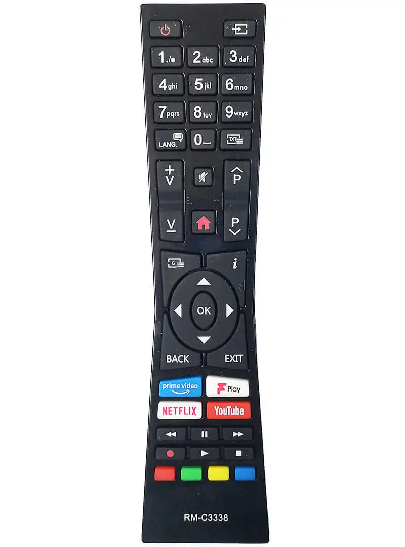 Telecomandă compatibilă TV JVC RM-C3338, cod ER 1433-N / MFY 1423, aspect original, baterii AAA necesare [1]