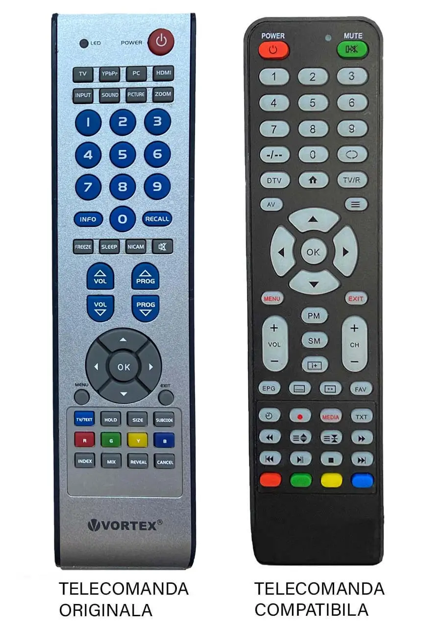Telecomandă compatibilă TV VORTEX LCD4230, cod ER 9475, MFY 1006 – Funcționează cu baterii AAA (nu incluse) [1]