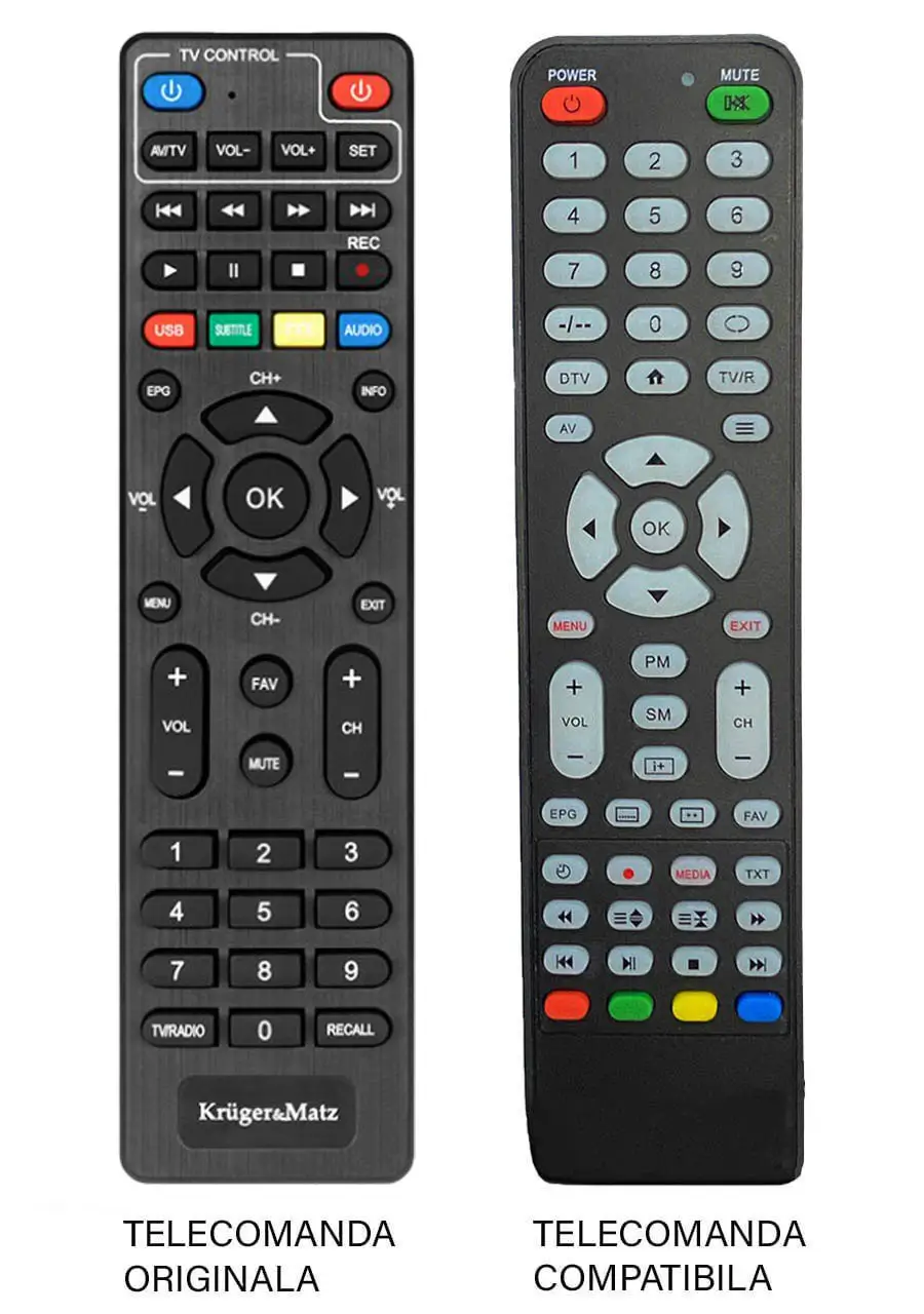 Telecomenzi cablu si satelit - Telecomanda înlocuitoare compatibilă pentru Tuner receptor KM0550 Kruger&Matz PIL0360 (675) – IoElectronice.ro