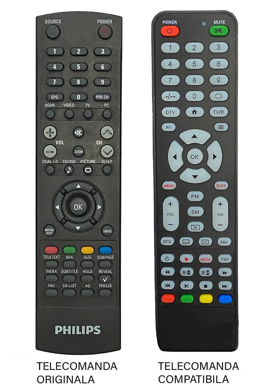 Telecomenzi TV - Telecomanda înlocuitoare compatibilă TV Philips LCD cod ER 55 /MFY 45 (477) – IoElectronice.ro