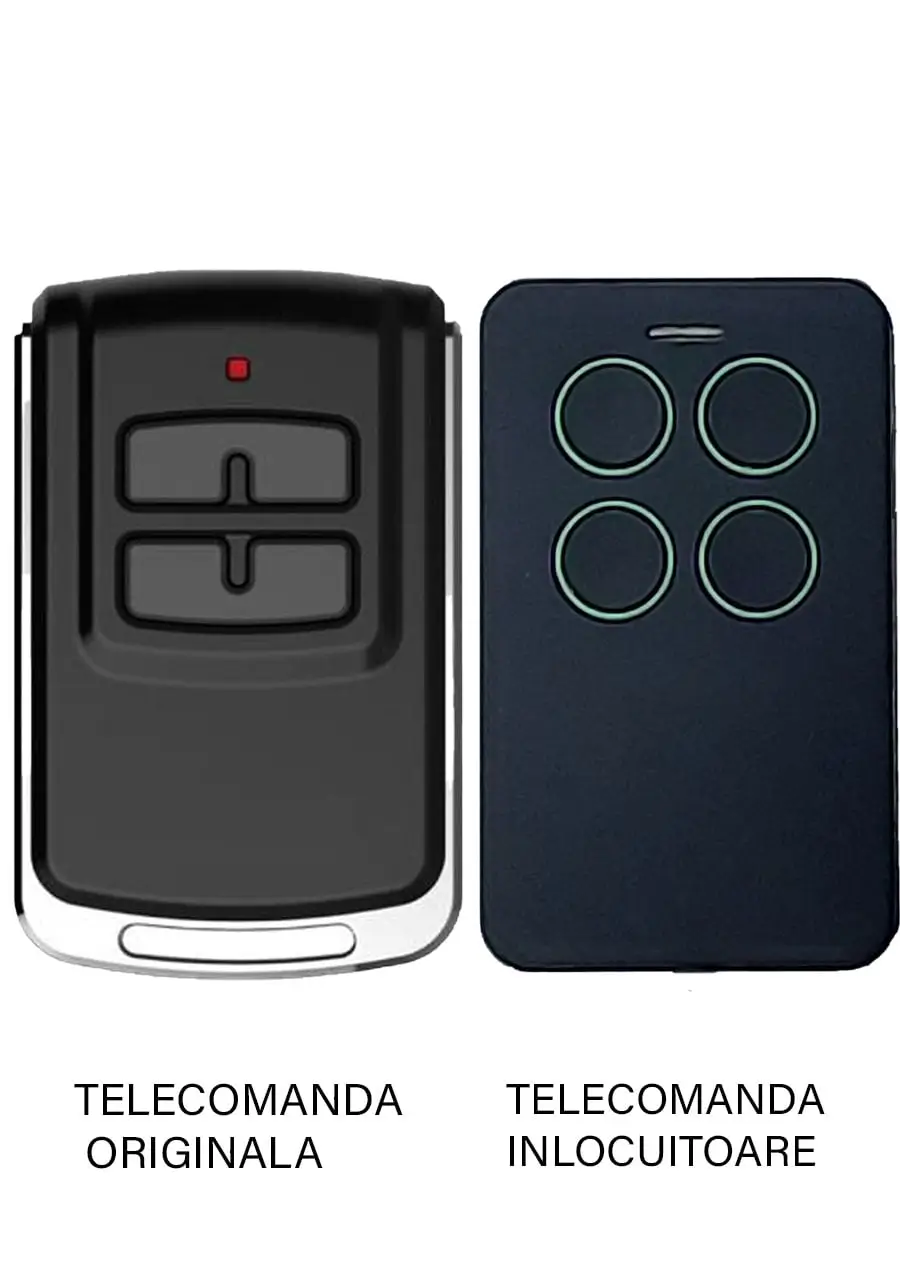 Telecomenzi RF porti - Telecomanda înlocuitoare poartă garaj 4 butoane T4301 Cod Săritor compatibilă cu automatizările LINOMATIK și receptorul extern R – IoElectronice.ro