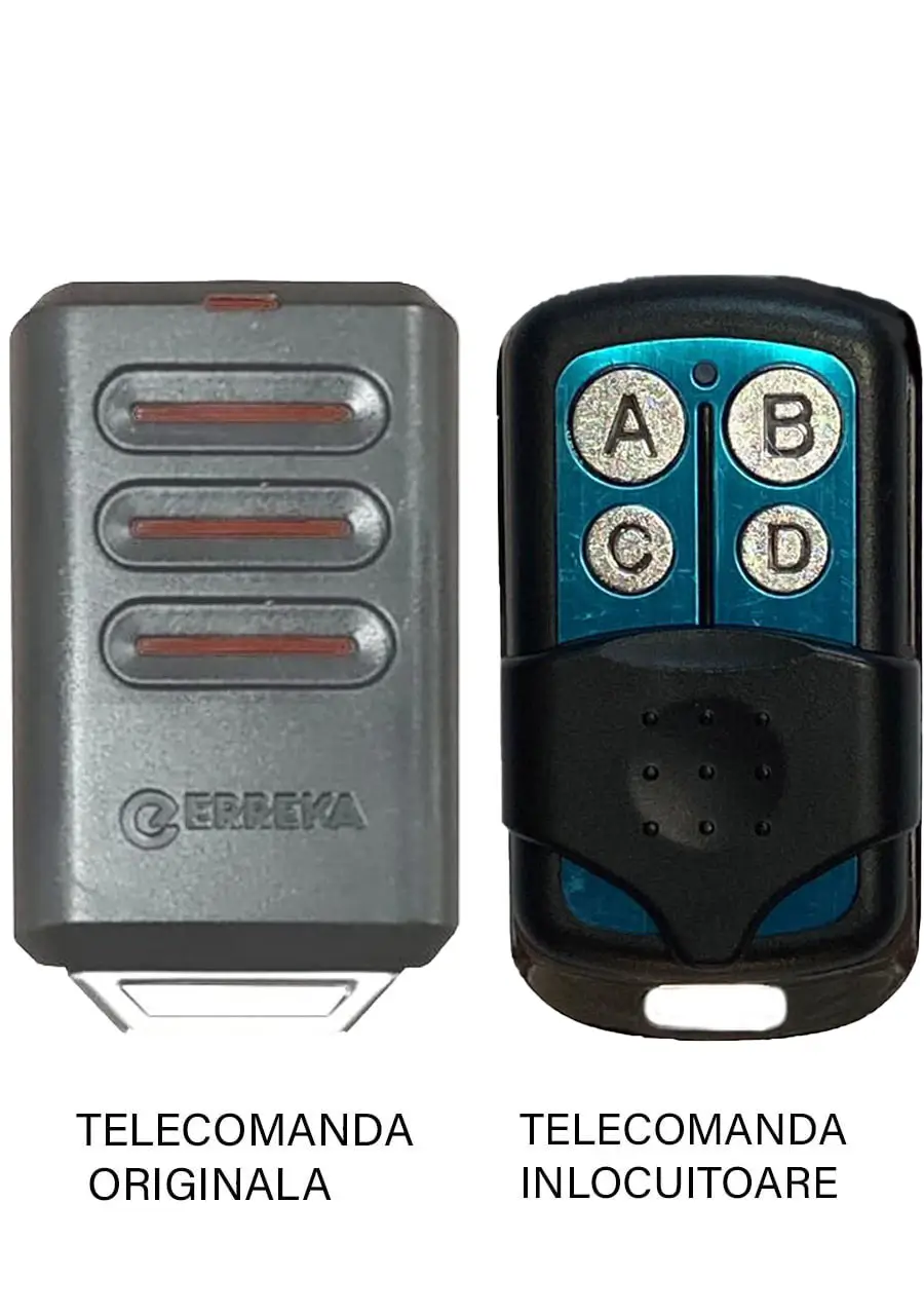 Telecomenzi RF porti - Telecomanda înlocuitoare poartă garaj Erreka Kuma KM03 pe patru canale, cod fix, 433.92MHz – IoElectronice.ro