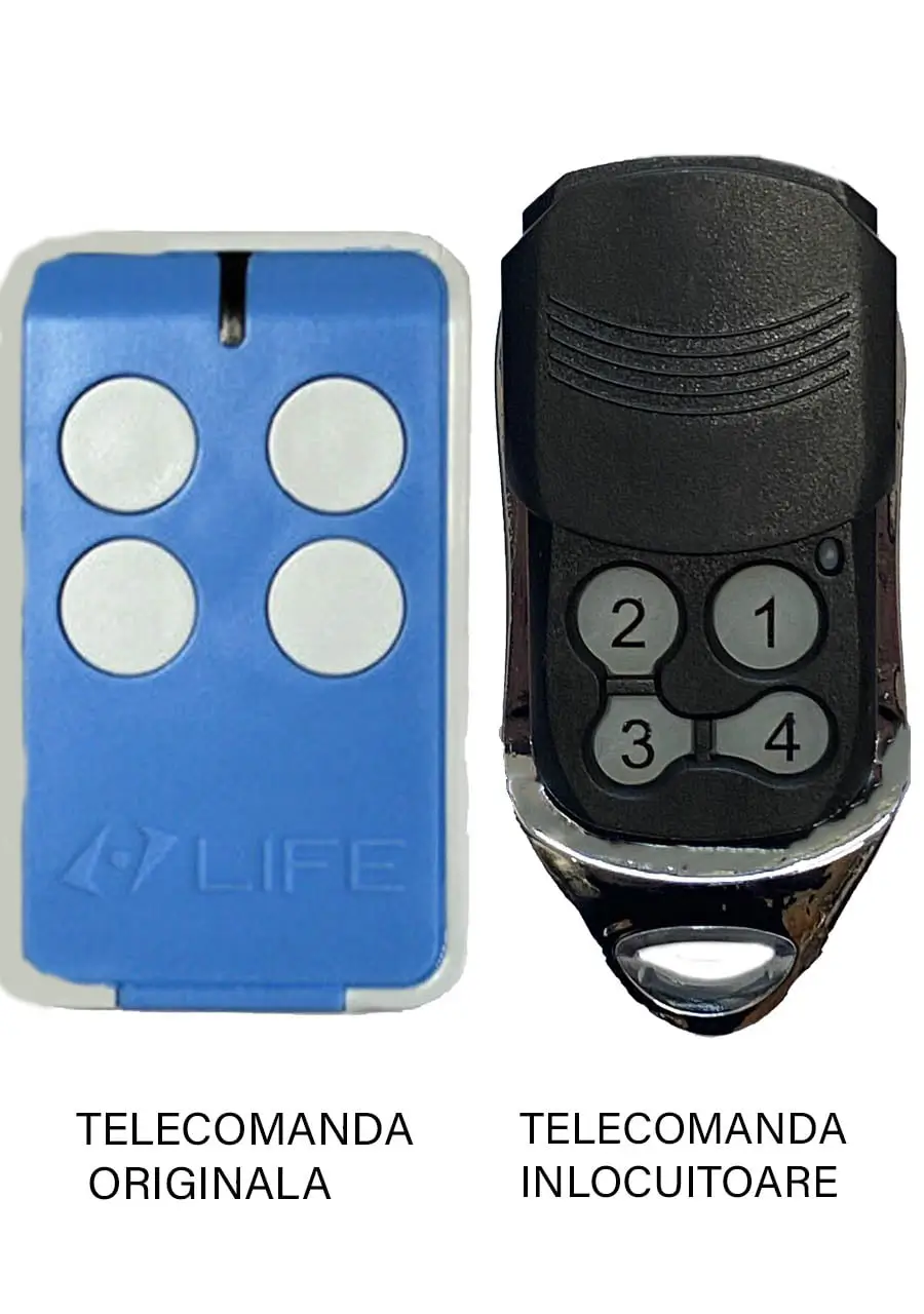 Telecomenzi RF porti - Telecomanda înlocuitoare Life MAXI4-BLUE pentru poartă garaj, 4 taste, compatibilă cu modelul original