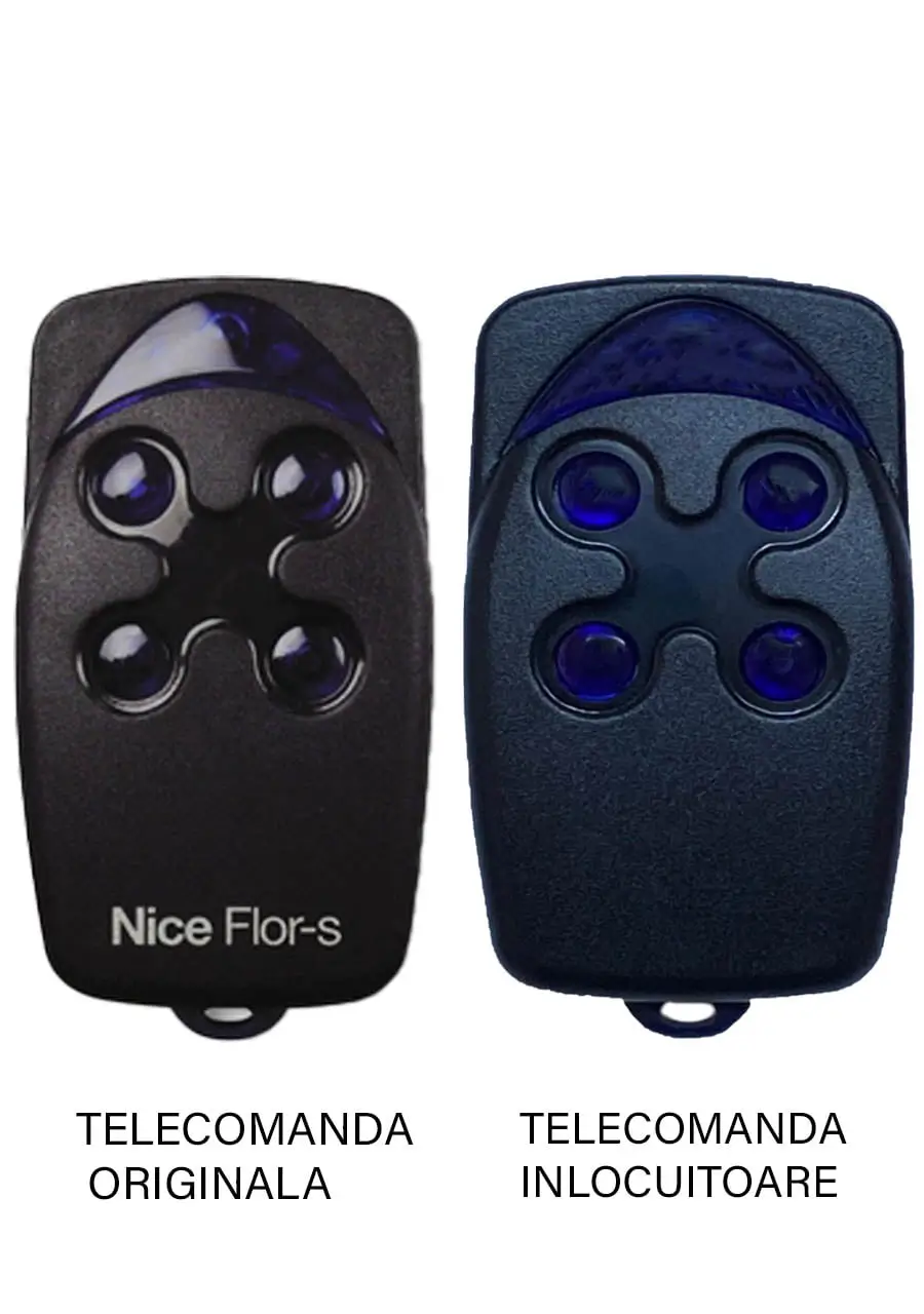 Telecomenzi RF porti - Telecomanda înlocuitoare pentru poartă garaj radio Nice Flo 4 R-S, 4,5 milioane combinații, cod dinamic 433.92MHz, compatibil original