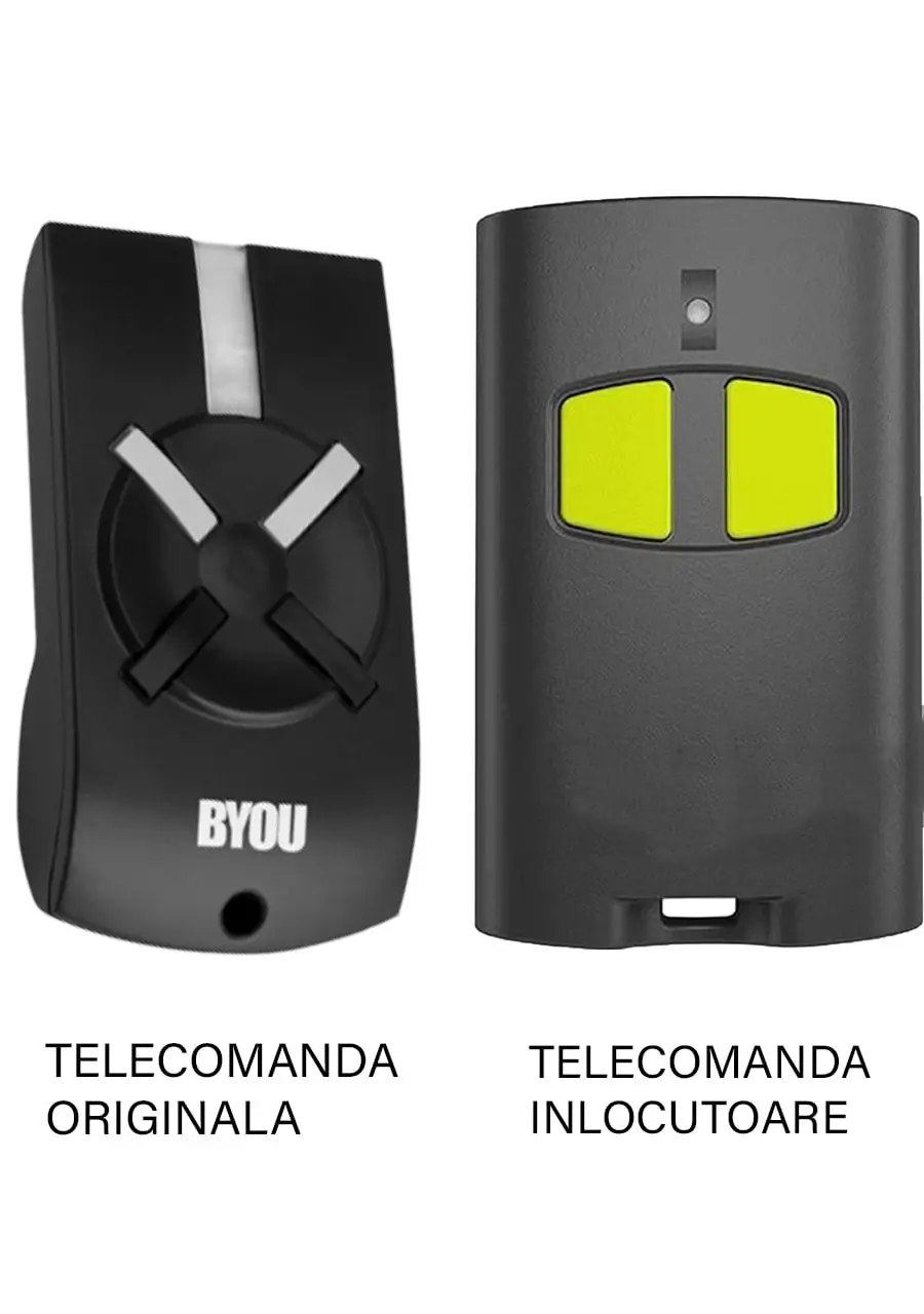 Telecomenzi - Telecomandă Poartă Garaj BYou T2A, 2 Butoane, Cod Saritor, 433.92MHz – Înlocuitor Original