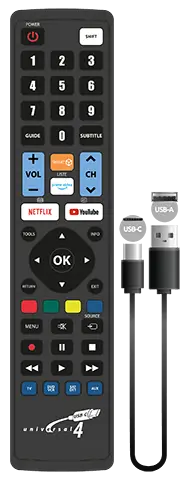 Audio-video - Telecomanda programabilă universală 4:1 inclusiv cablu USB-C pentru programare Jollyline (696) – IoElectronice.ro