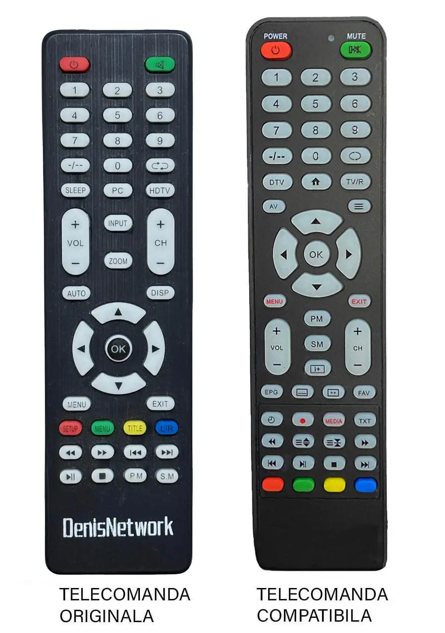 Telecomenzi - Telecomandă TV DenisNetwork compatibilă cu cod ER1672/MFY1662 – Ușor de folosit, fără configurare, baterii AAA nu incluse