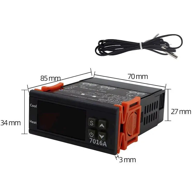 Termostat digital 230V 30A control precis temperatură, LCD, incalzire/racire, HW7016A, ideal pentru aplicații industriale [3]