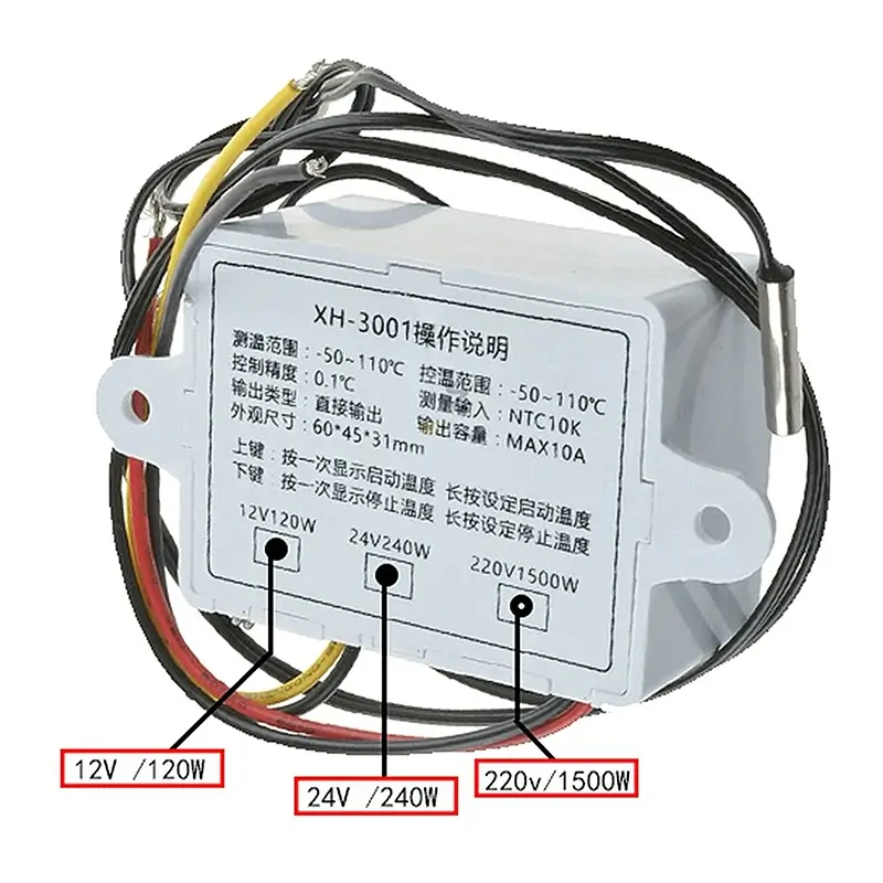 Termostat LCD XH-W3001 12V, Control Temperatură -50°C +110°C, Controler Fiabil pentru Pompe și Sisteme de Încălzire [3]