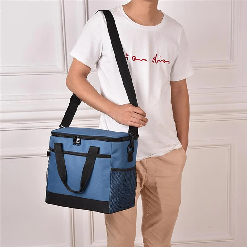Geantă termoizolantă pentru picnic și plajă, capacitate 16L, culoare albastră, material ușor și durabil [4]