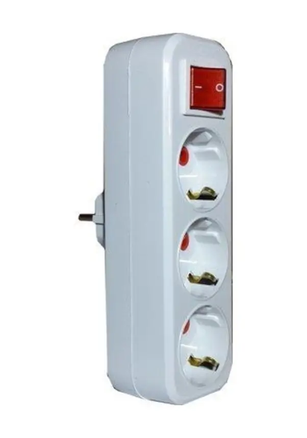 Electrice - Triplu stecher SCHUKO liniar + întrerupător 3500W 16A Mutlusan 001 170 033004 00 00