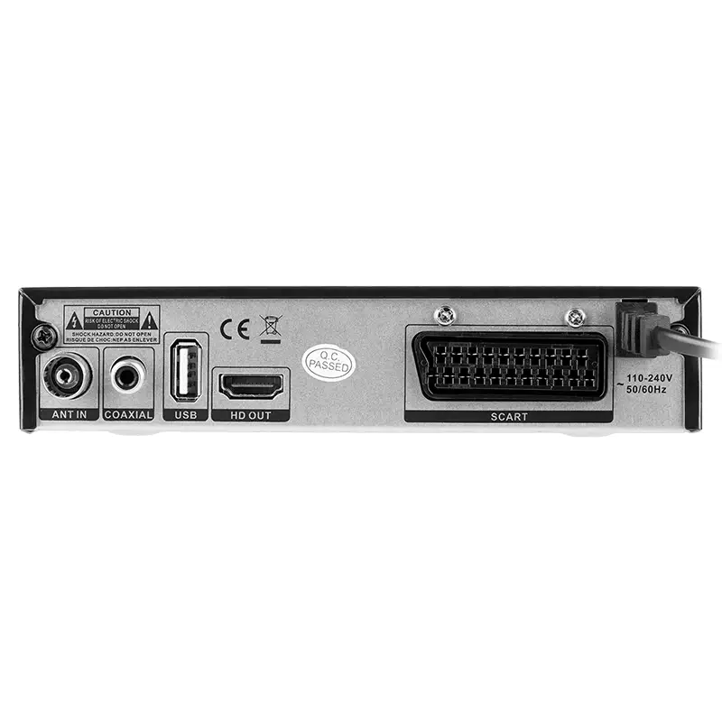 Tuner digital terestru DVB-T2 DVB-T DVB-C Cabletech URZ0336C cu suport pentru recepție cablu și antenă. [1]