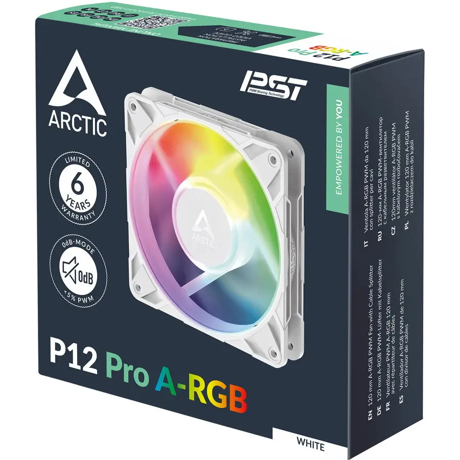 Ventilator P12 Pro A-RGB 120x120x25mm PWM 600-3000rpm 4-pin alb ARCTIC ACFAN00311A [2]