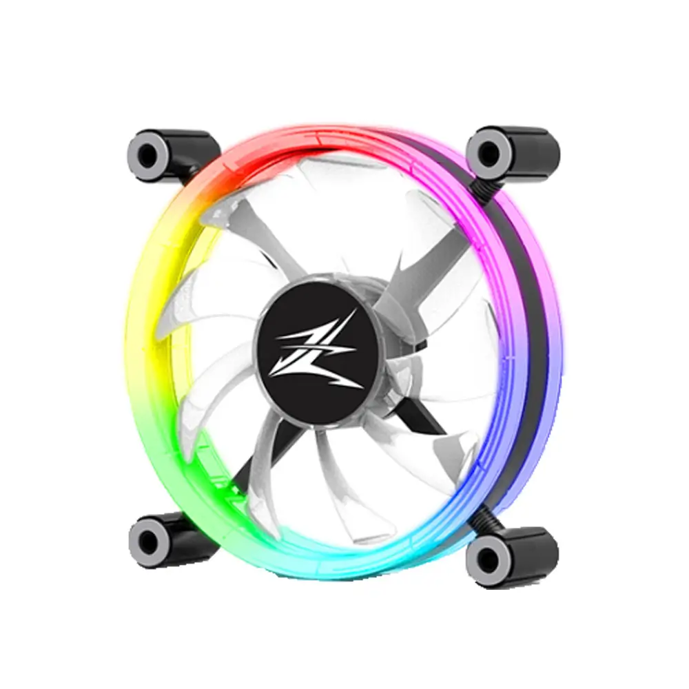Ventilator Zalman ZM-LF120 120mm 800-1300RPM EBR Bearing 43CFM 2x inel LED RGB 4-pin PWM negru [2]