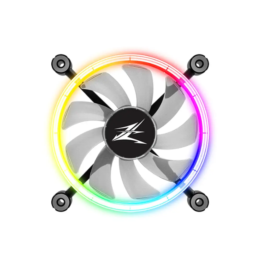 Computer-laptop - Ventilator Zalman ZM-LF120 120mm 800-1300RPM EBR Bearing 43CFM 2x inel LED RGB 4-pin PWM negru