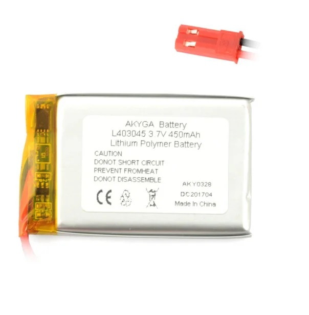 Acumulator Lithium Polymer 12209 450mAh 1S 3.7V cu conector JST-BEC – Compact și de încredere AKYGA Battery [1]