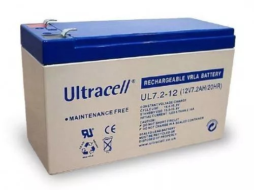 Acumulator plumb acid 12V 7.2AH Ultracell cu borne late – fiabilitate și performanță excelentă [1]