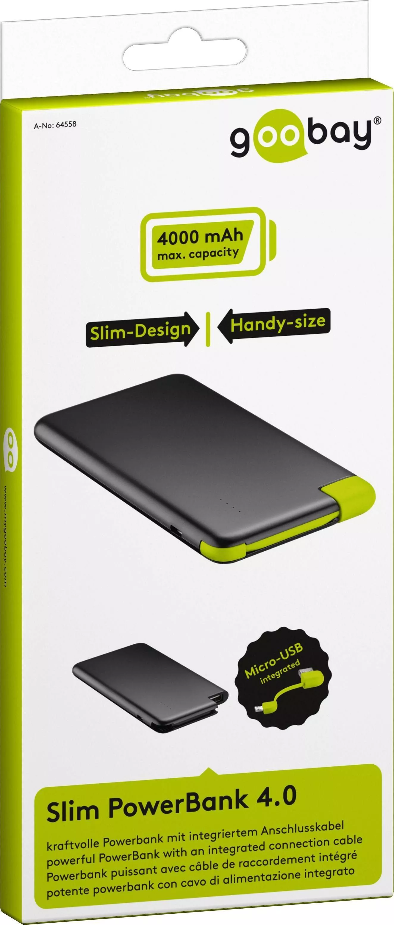 Powerbank Li-Polimer 4000mAh cu Cablu Micro USB – Baterie Externă Portabilă, Compactă și Ușor de Folosit [3]