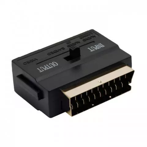 Adaptor RCA și S-Video la Scart, placat cu aur, cu întrerupător, pentru conexiuni audio și video de calitate [2]