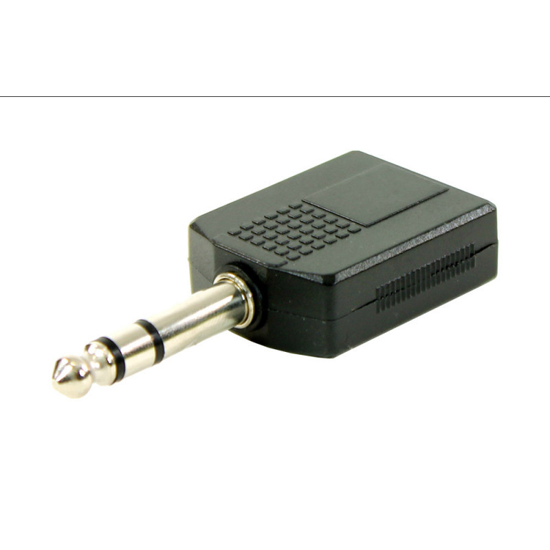 Adaptor audio Jack 6.3 mm tata mono - 2 x Jack 6.3 mm mama mono [2]