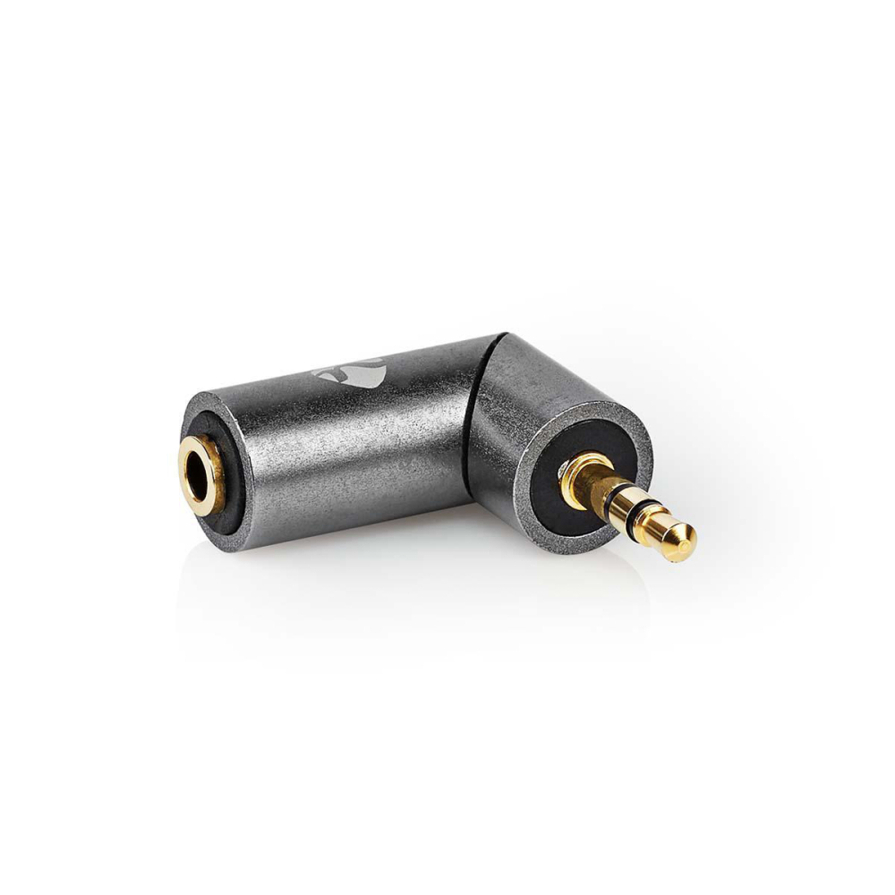 Adaptor audio stereo 3.5mm Jack 90° metal, aurit, pentru smartphone și difuzoare, durabil și compatibil universal [1]