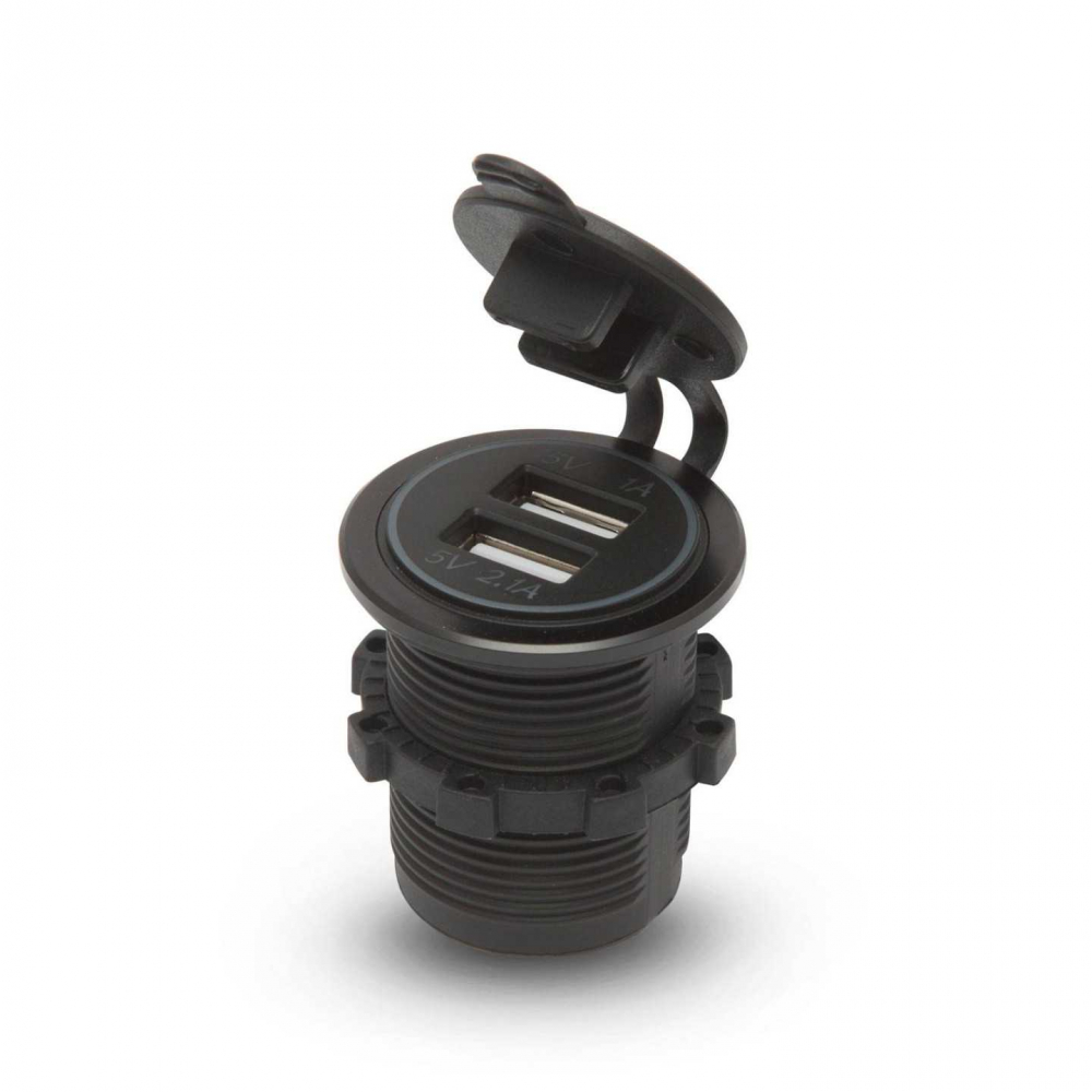 Adaptor auto USB cu lumină albastră 3.1A, instalare simplă în bricheta 12-24V, compatibil și sigur [2]