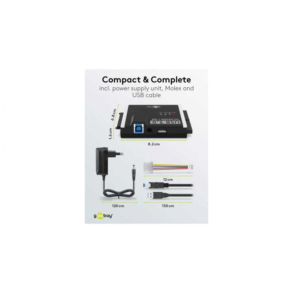 Adaptor hard disk USB 3.0 pentru IDE/SATA, backup rapid, conectare easy, compatibil SSD/HDD, sursă inclusă [10]