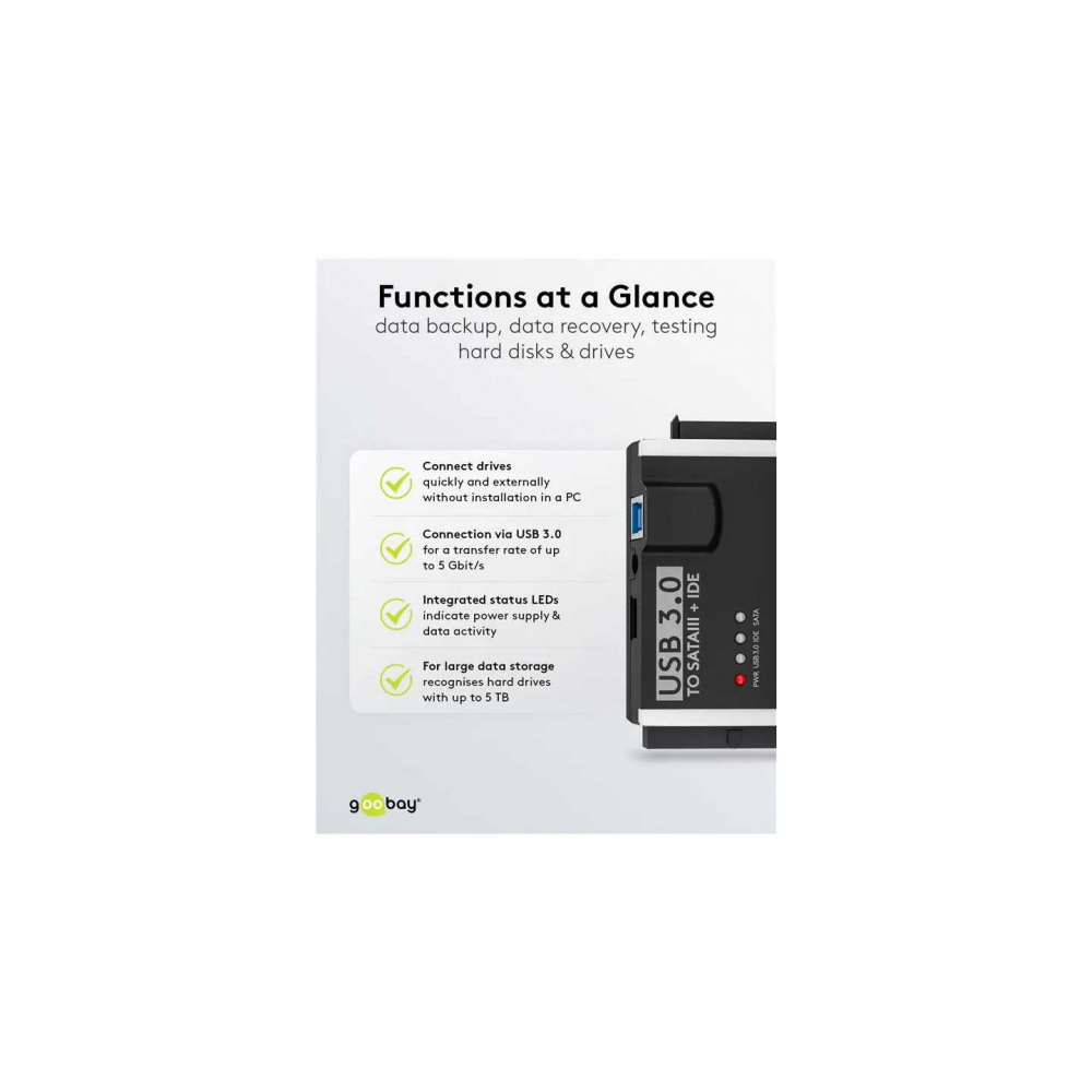 Adaptor hard disk USB 3.0 pentru IDE/SATA, backup rapid, conectare easy, compatibil SSD/HDD, sursă inclusă [7]