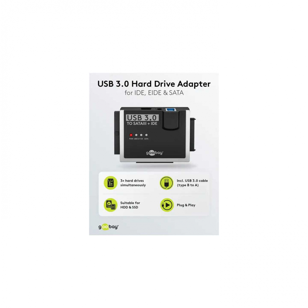 Adaptor hard disk USB 3.0 pentru IDE/SATA, backup rapid, conectare easy, compatibil SSD/HDD, sursă inclusă [2]